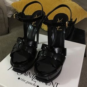 YSL Tribute Sandals Patent Leather