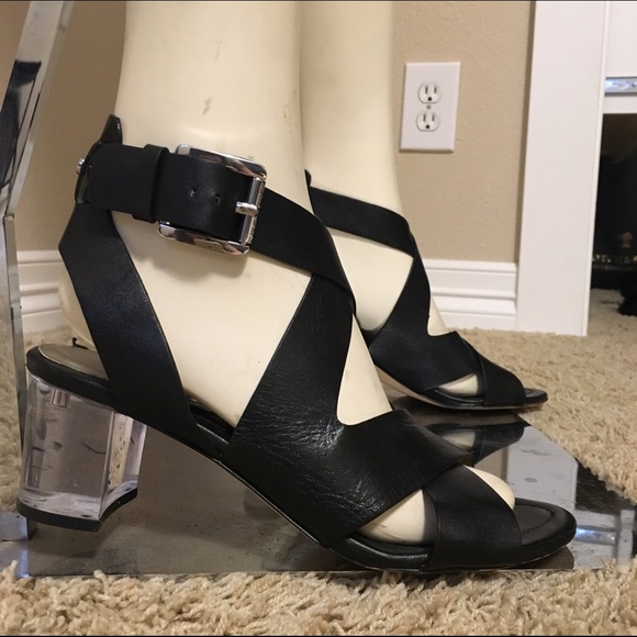 clear glass sandals