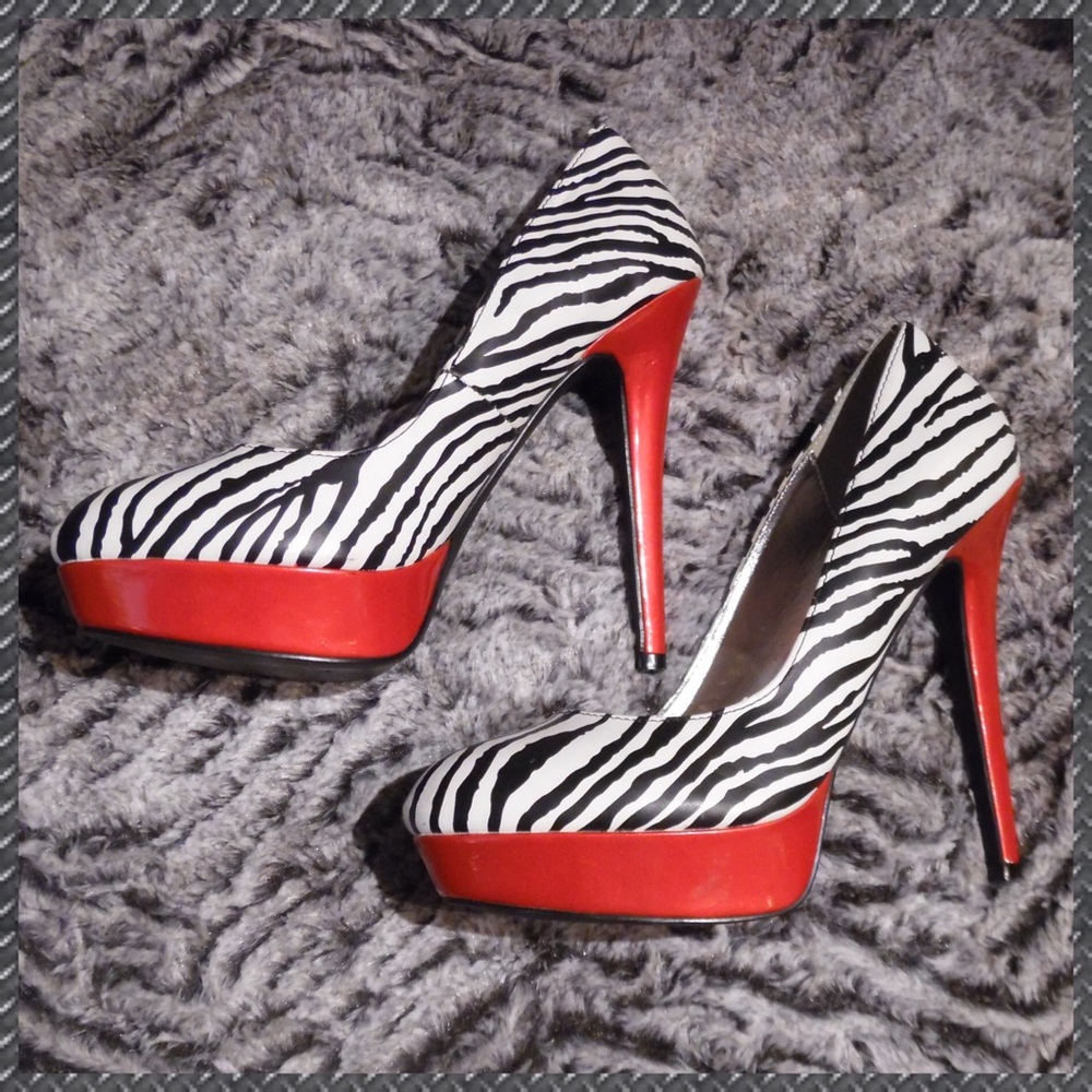 JLo Zebra Print Platform Pumps - Great Condition!
