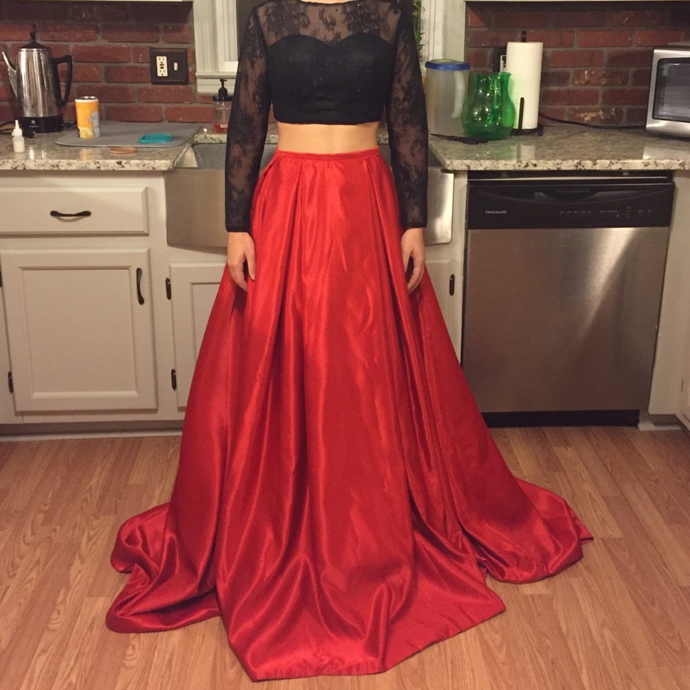 Red and Black Prom Dress