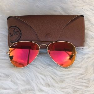 Orange Mirrored Ray Ban Aviators