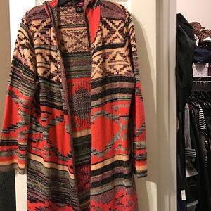 Aztec print cardigan