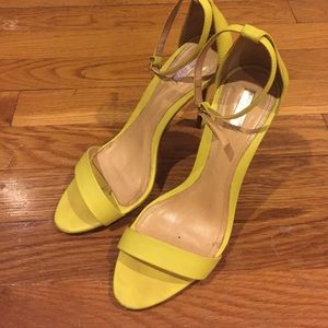 Schutz neon yellow strapped heels