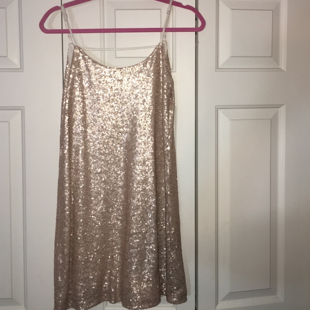 Pastel pink sequin dress