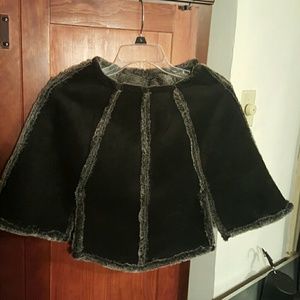 Hanna Andersson Jackets & Coats - Faux suede faux fur caplet Hanna Andersson Jackets & Coats - Faux suede faux fur caplet