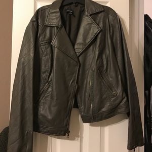 Grey faux leather jacket