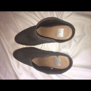 Grey Suede Slip On Booties