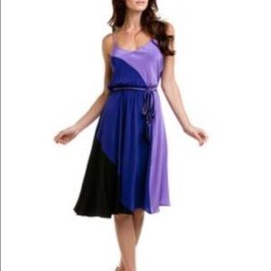 Yumi Kim purple color block silk dress