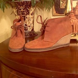 J crew cognac suede boots