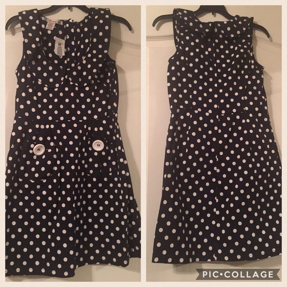 Black and white polka dot dress