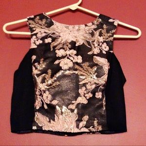 Miss Selfridge floral embroidery cropped top