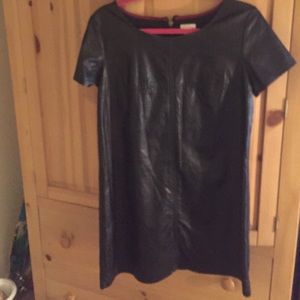 Black pleather mini dress