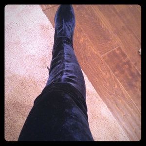 Velvet Thigh high boots