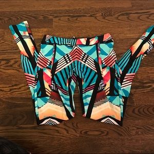 B Swim Multicolor Leggings with Pockets- Size M