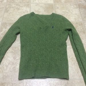Polo Ralph Lauren. Green and blue vneck sweater