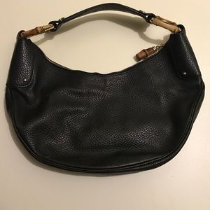 Authentic Gucci Bamboo ring leather medium hobo