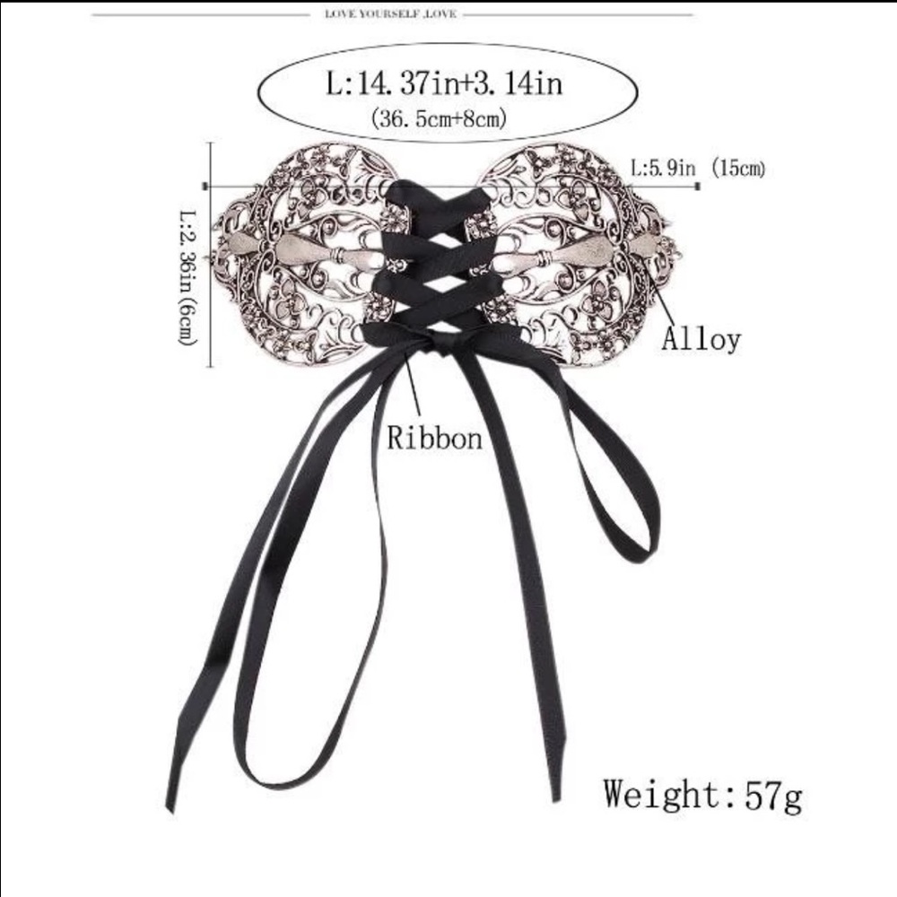 Metal Alloy Lace Up Choker - Picture 4 of 6