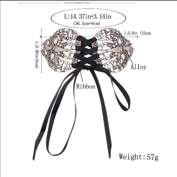 Metal Alloy Lace Up Choker - Picture 4 of 6