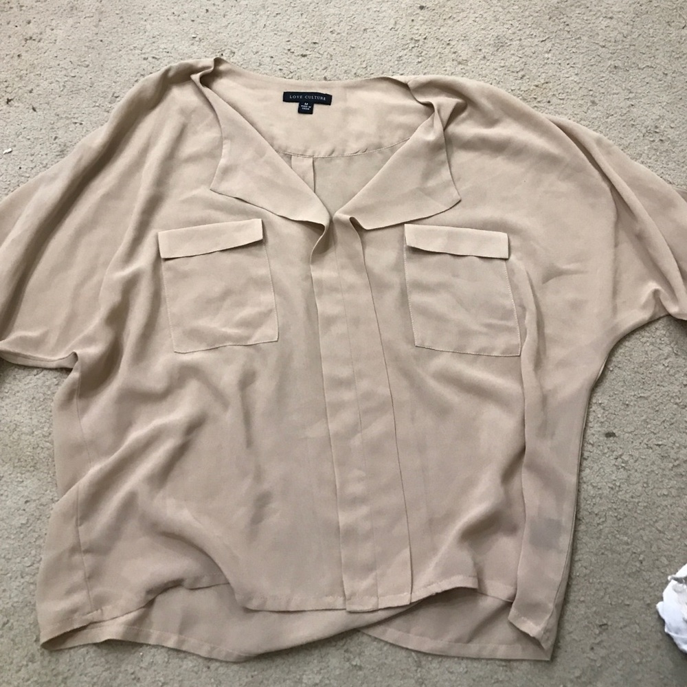 Tan chiffon top