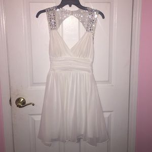 Short white party dress