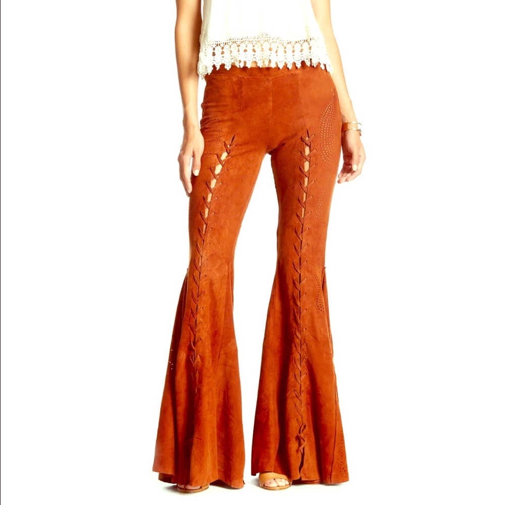 Free People Summer Lovin genuine suede pants