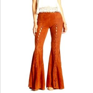 Free People Summer Lovin genuine suede pants
