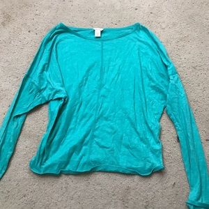 Teal green long sleeve top