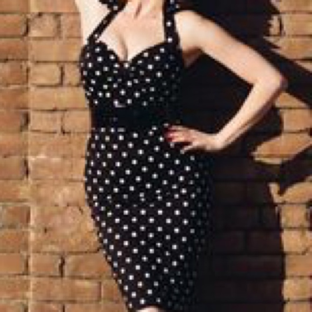 Classic Polka Dot Pinup Wiggle Dress