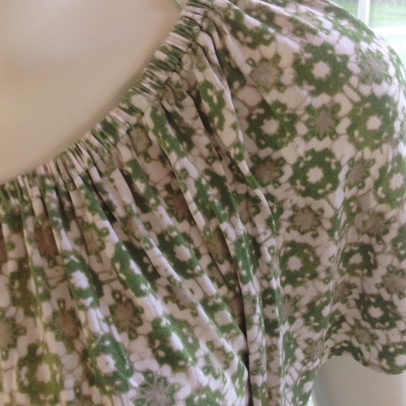 MICHAEL Kors green white blouse top S - Picture 2 of 4