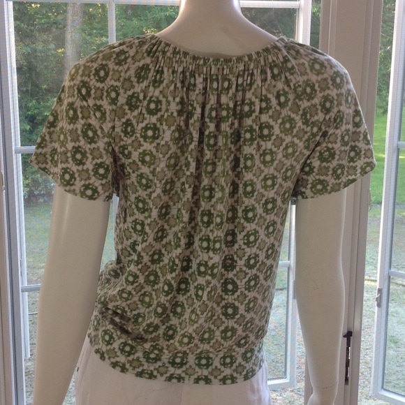MICHAEL Kors green white blouse top S - Picture 3 of 4