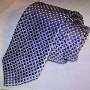 HUGO BOSS Navy Lt Blur Check Woven Tie ITALY
