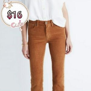 Corduroy orange straight leg pants
