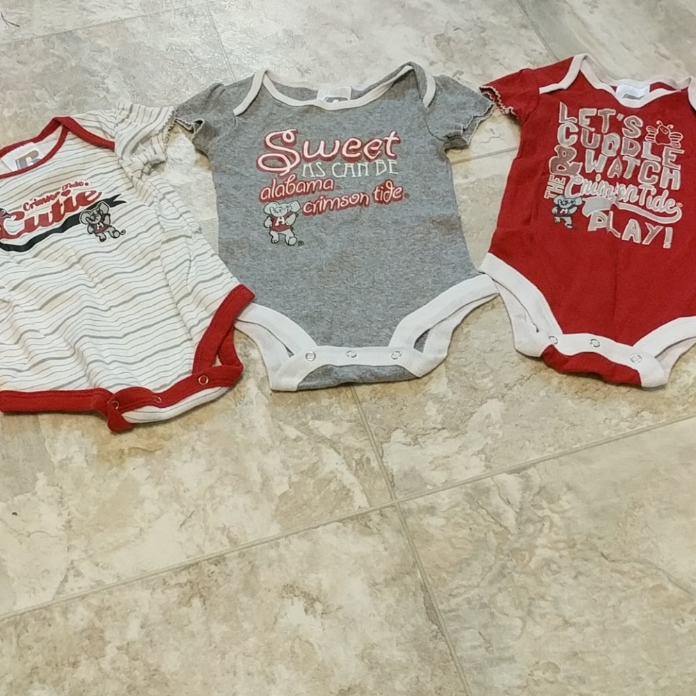 NWOT 3 piece alabama crimson tide bodysuits