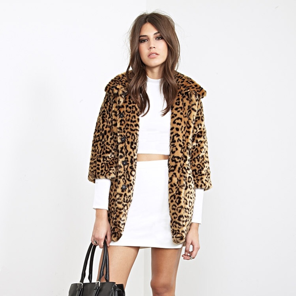 Faux Fur Cheetah Coat