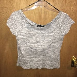 Grey Crop Top T Shirt