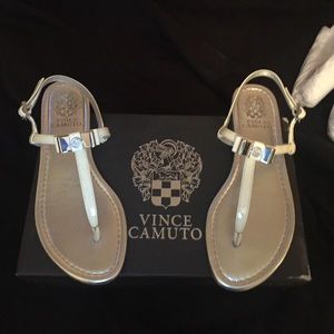 White flat sandals