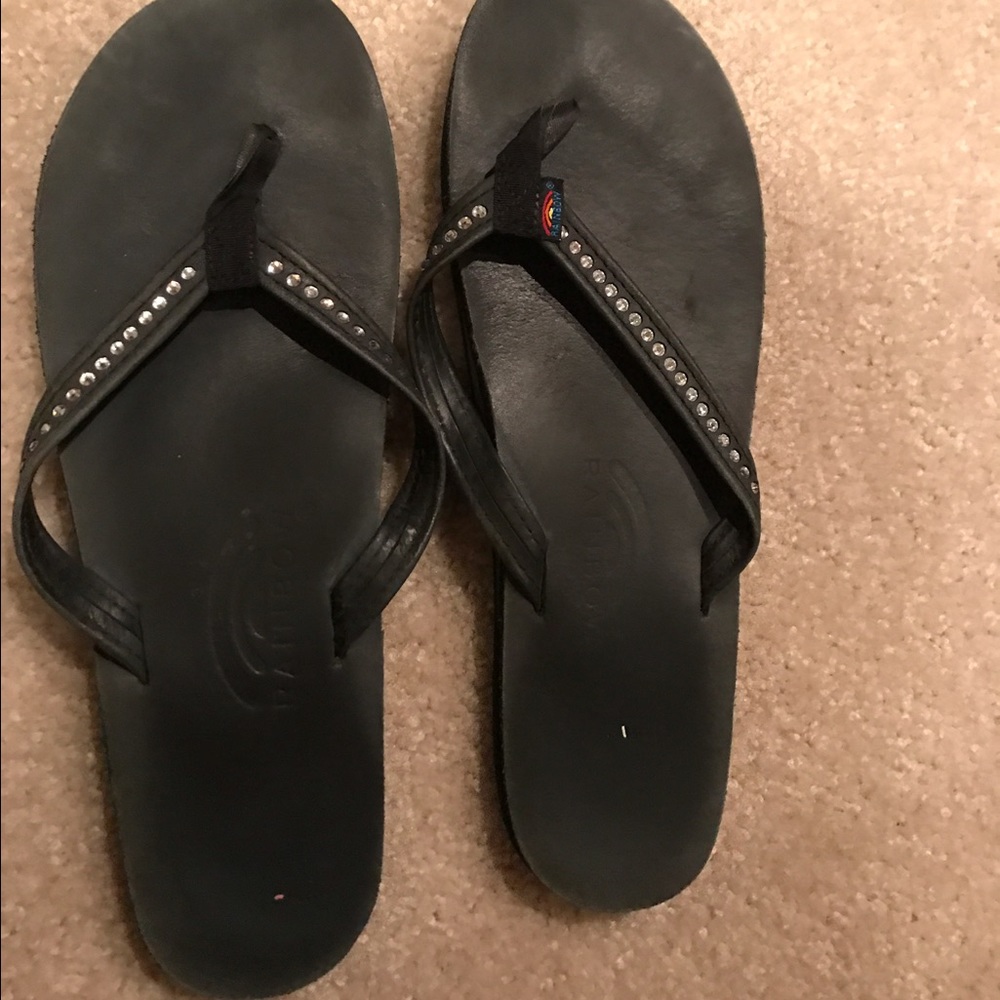 rainbow flip flops