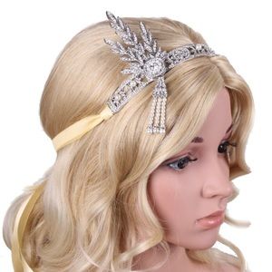 1920s flapper feather headband