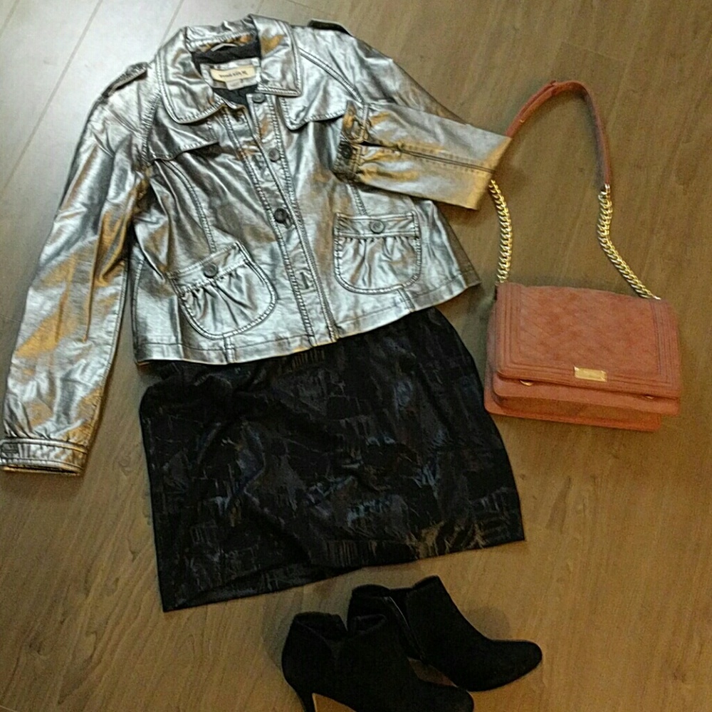 Vintage silver metallic  jacket coat