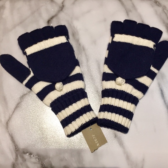 J Crew hat and glove mittens!NWT navy and white