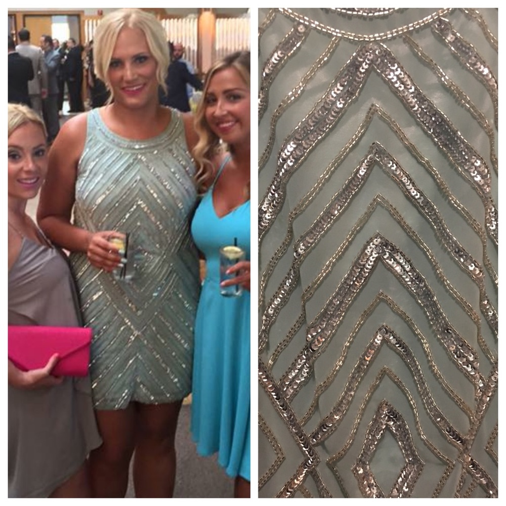 Baby blue beaded dress