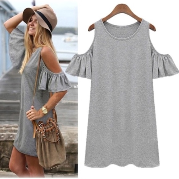 NWT👗Grey Butterfly Sleeve Cotton Plus Size XL - Picture 2 of 3