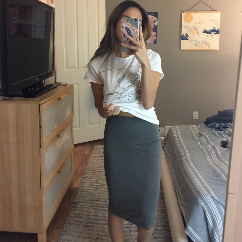 AMERICAN APPAREL Mid Length Pencil Skirt