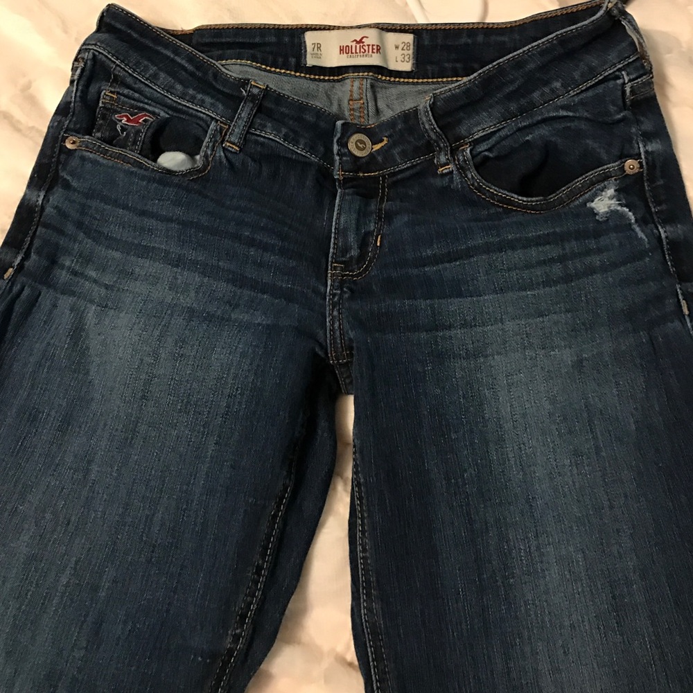 Hollister boot cut jeans with destressing
