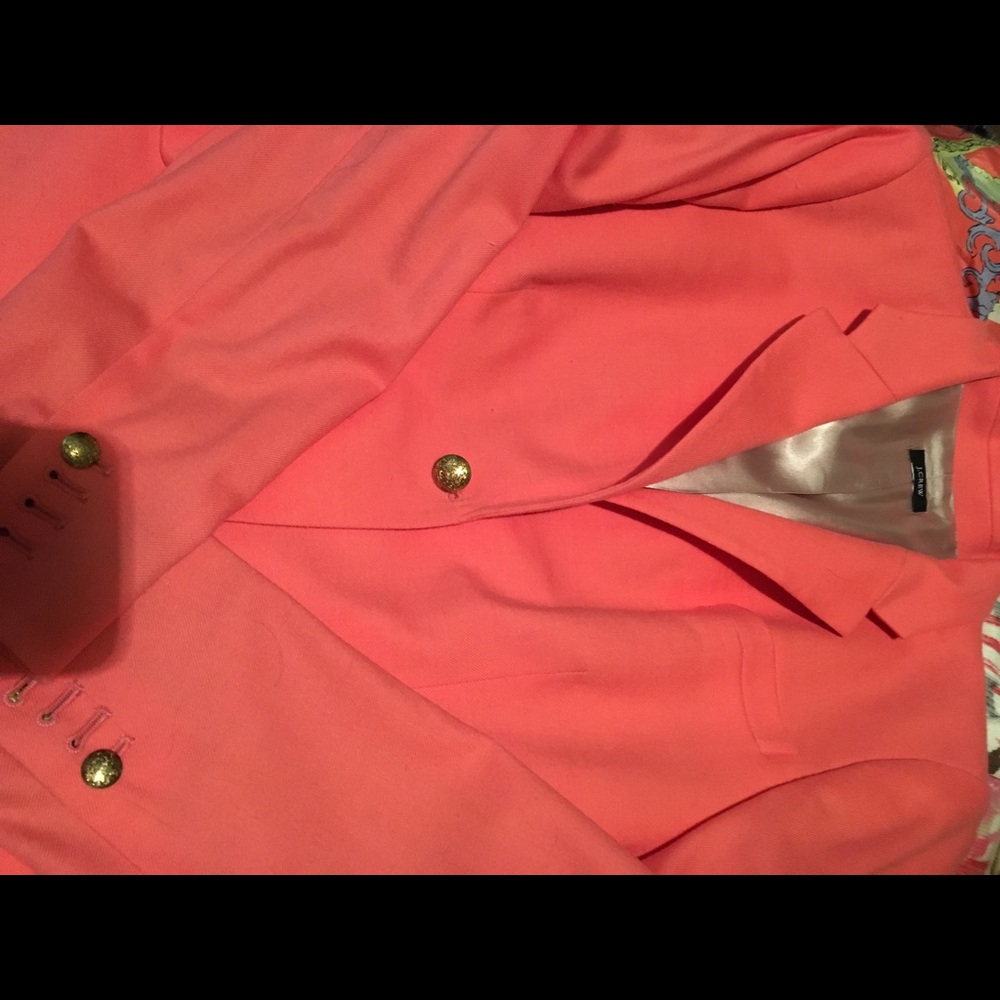 J Crew Coral Wool Jacket