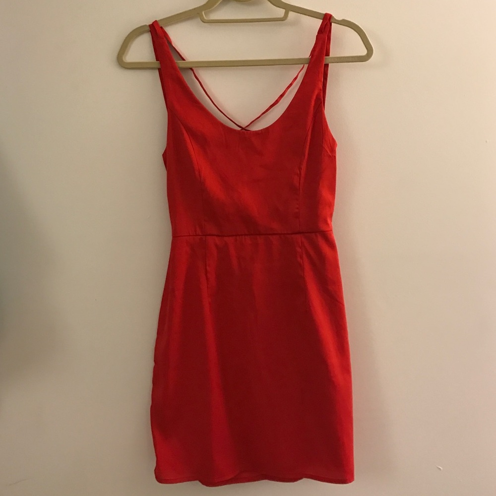 Red Tobi Mini Dress, Open Back