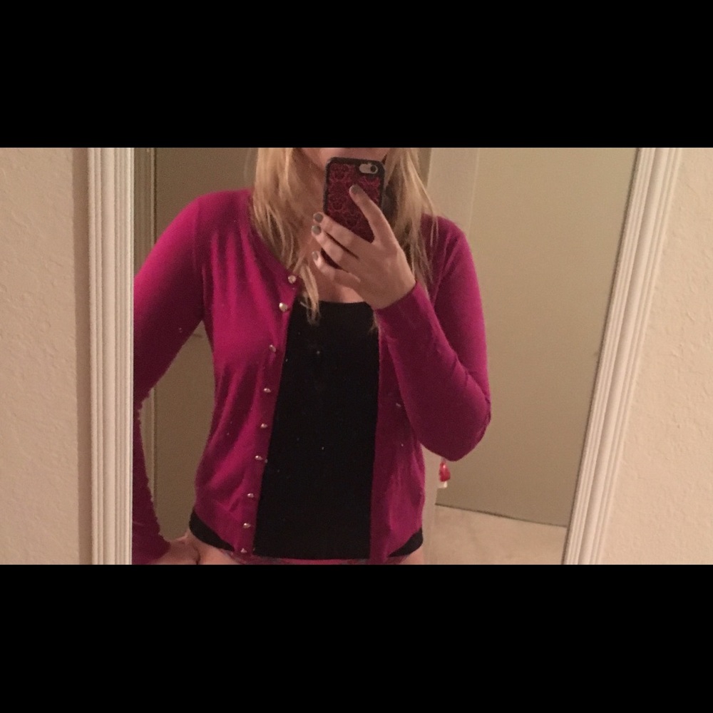 Wine colored cardigan