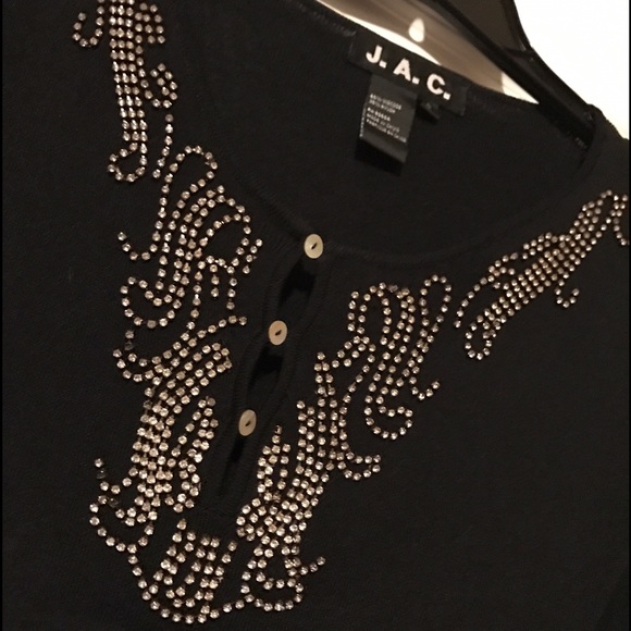 Bling! on Stretchy Black Top - Picture 2 of 4