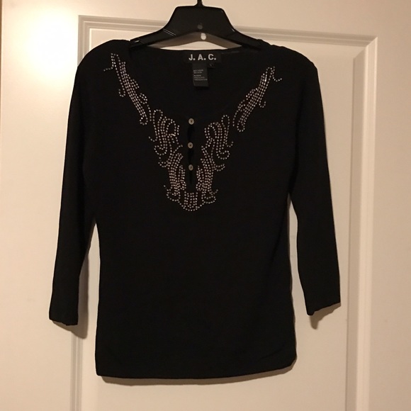 Bling! on Stretchy Black Top - Picture 4 of 4