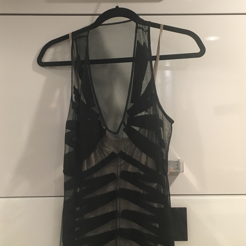 Sachin + Babi mid length beige and black dress, M.